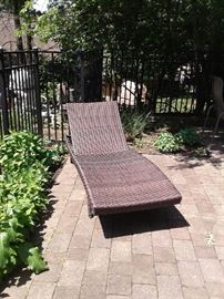 One of a pair or all season rattan lounges. Great look.