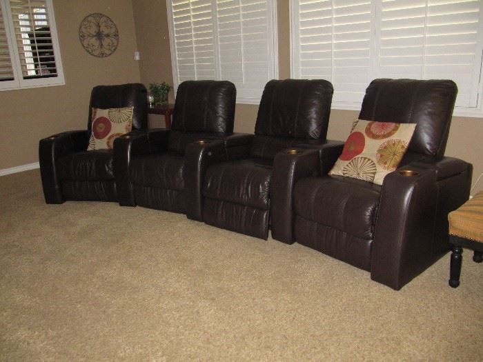 electric reclining leather theater seats