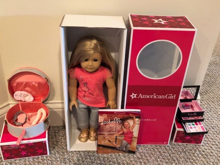 American Girl Isabelle with dance bag and make up set  excellent condition 