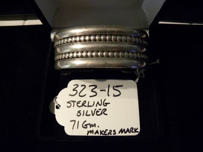 Sterling Silver Native American Bracelet w/ Makers Mark