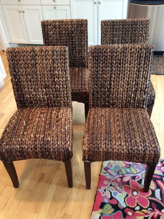 SET OF 4 WOVEN Sea Grass CHAIRS, Pottery Barn