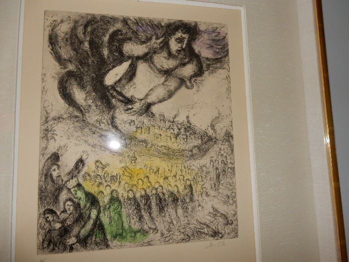 MARC CHAGALL References Cramer 30, Verve N.101. Etching with watercolor tinting. 
Edition 46/100. To purchase please contact Jeanette at 224.578.1846  BUY IT NOW $6,000.00
