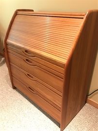 Teak Danish Roll Top  Desk
