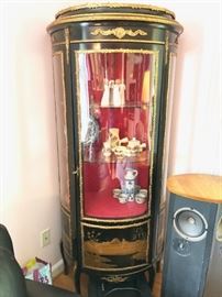 Black Lacquer Chinese curio cabinet