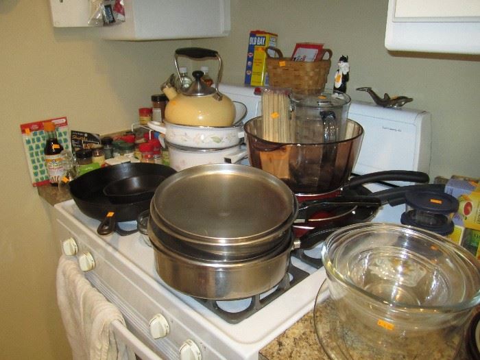 Cast iron and pots and pans