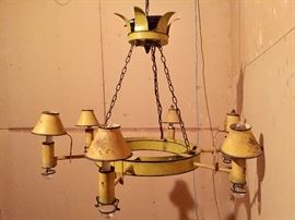 French Chandelier. Hand-painted toleware.