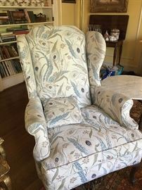 Pair of Matching Upholstered Wing Back Chairs