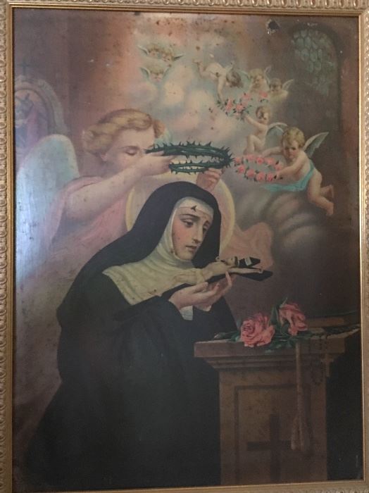 Unsigned painting of St. Rita de Cascia