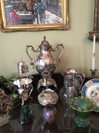 Silver Plated Samovar and Coffee/Tea Carafes