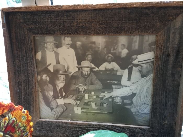 Very Cool Antique B&W Gambling Photo