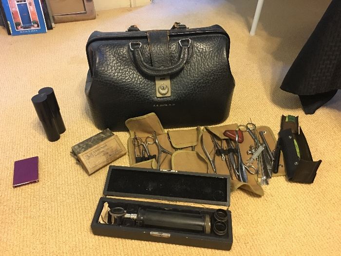 Vintage Doctor's Bag with Instruments
