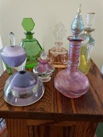 Hand blown and signed perfume bottles