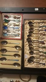 Sterling enamel demitasse spoons