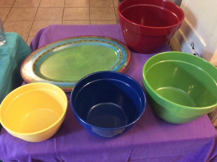 4 pc primary colors bowl set