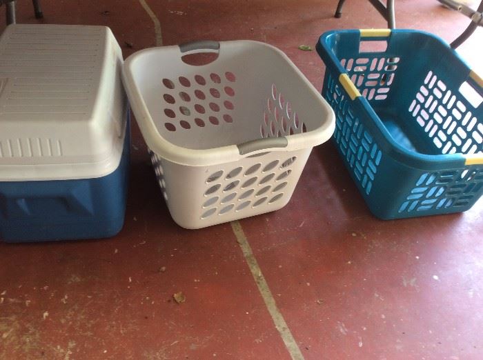 Cooler, laundry baskets