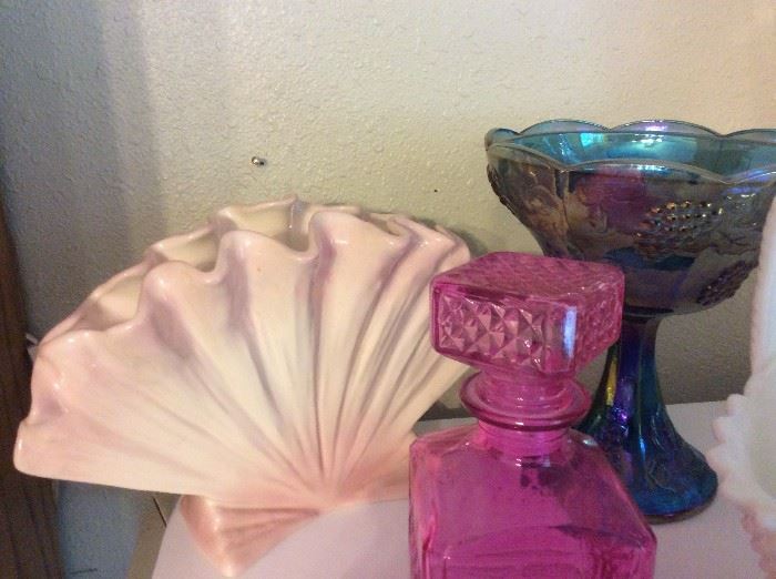 Vintage dishes, carnival glass