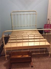 Antique Full Size Wrought Iron Bed Frame