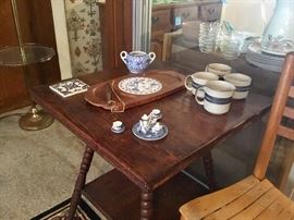 Nice tea table with pretty blue & white dishes