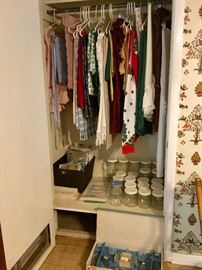 Tablecloths, storage jars, Prescut serving set in original box