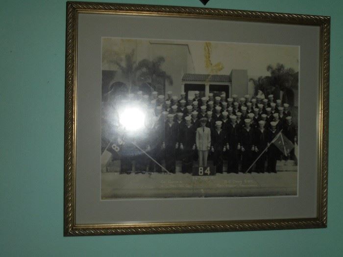 Matted framed picture of navy unit