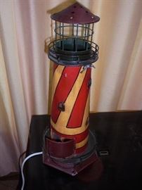 Metal lighted lighthouse