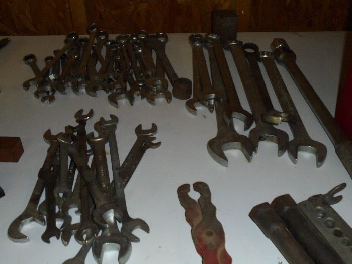 Various open end and box wrenches
