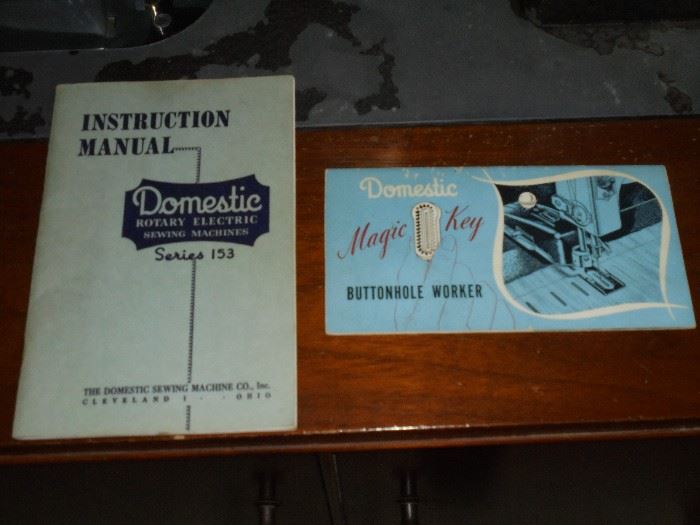 Vintage rare 'Domestic' sewing machine w/original instruction books