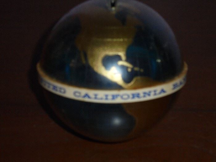 United California globe coin bank
