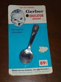 Vintage 60's Gerber 'Educator' spoon in original pkg