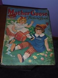 RARE Antique oversize Mother Goose picture book 1941