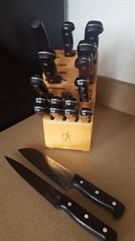 $140   JR Henckles knife set with block