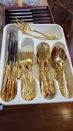 $75   Gold plated flatware