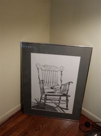 Charcoal sketch of Rocking Chair