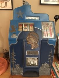 1935 Ten cent Jennings Chief one star slot with hunting scene beautiful cabinet working condition 