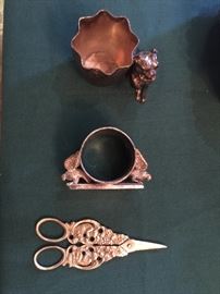 Italian Grape Shears, figural  Victorian Napkin rings