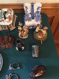 Antique Cheese Dishes, Anri Music box Hummel Figurines 