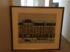 Lithograph ~Place des Vosges~ Michel Delacroix signed and numbered