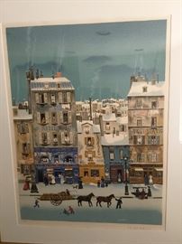 Lithograph ~Hotel de la Comete~ signed Michel Delacroix, numbered 7/150