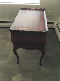 Side view of antique end table
