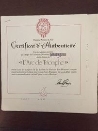 COA L' Arc de Triomphe #DB823