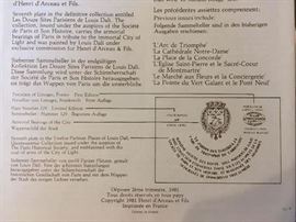 Back of Plate Legend for Henri d' Arceau and Fils