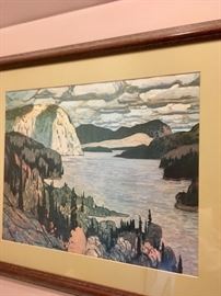 One of the prints of an artist from the Canadian Group of 7