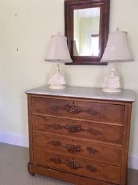 Antique marble top 4 drawer dresser
