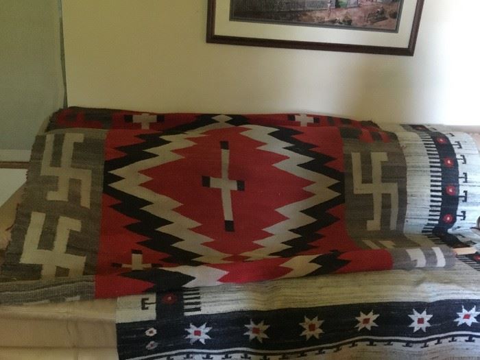 Navajo Chiefs Blanket - Third Phase (Whirling Logs/swastikas, crosses, diamond shapes)