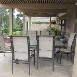 Patio table & six chairs