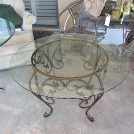 Iron & glass coffee / outdoor table