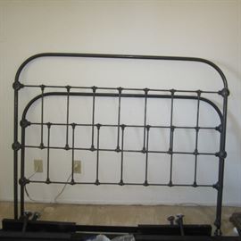 Old iron bed, queen size