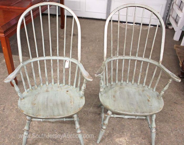PAIR of Country Distressed Windsor Arm Chairs
Located Inside – Auction Estimate $100-$200
