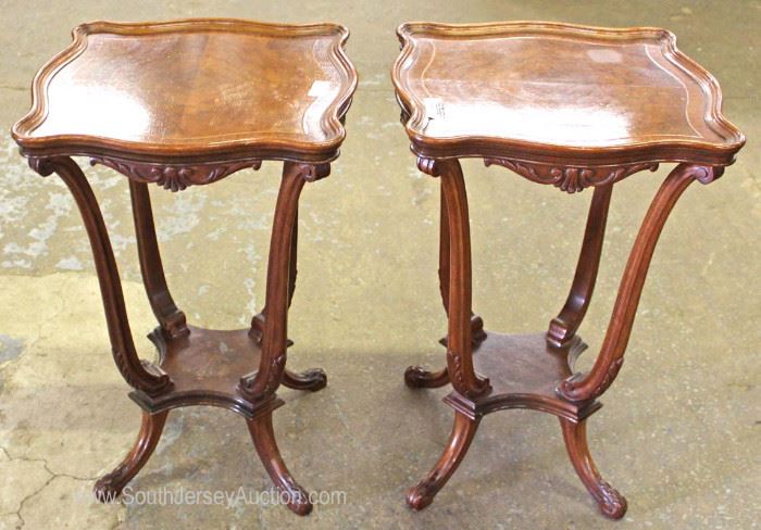 PAIR of Burl Walnut Carved Lamp Tables
Located Inside – Auction Estimate $100-$200
