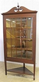 ANTIQUE 18 Pane Federal Style Mahogany CORNER China manufactured by “W.K. Cowan & Co.” Chicago
Located Inside – Auction Estimate $300-$600
